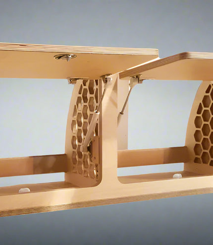 modular two door birch upper cabinet with lightweight honeycomb interior designed for low and high roof camper vans