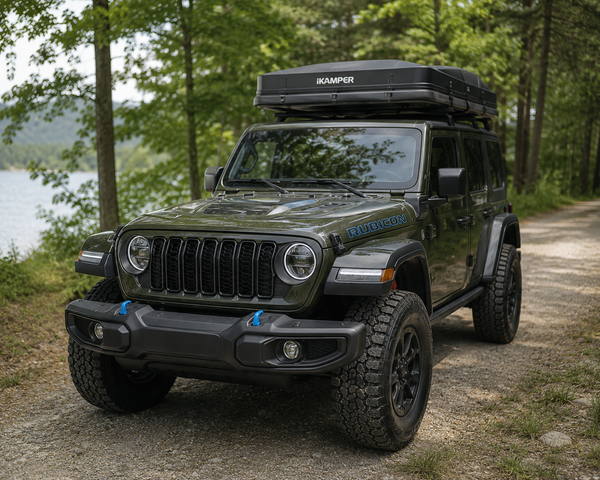 2024 Jeep Wrangler 4xe showcasing a custom overland adventure vehicle built by Overland Interiors