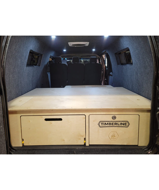 The Low Roof Bed System - Two Person Bed & Storage System for Low Roof Vans
