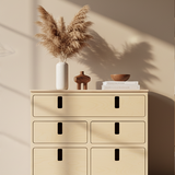 Overland Interiors 5-drawer camper van storage cabinet with space-saving modular organization system for van life builds