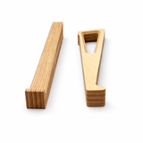 Baltic birch ergonomic laptop stand components shown before assembly by Overland Interiors.