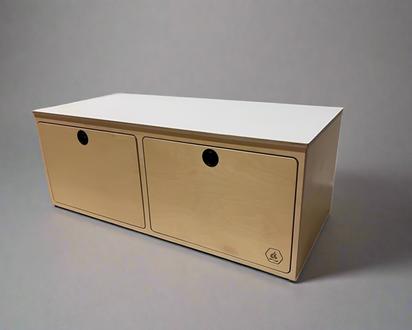 Bench seating and storage system for camper vans, RVs, and overland builds by Overland Interiors