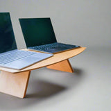 Ergonomic standing desk workstation for camper vans and mobile workspaces by Overland Interiors