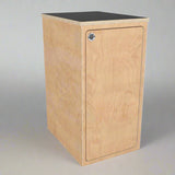 Modular single base cabinet for camper vans and RV conversions with integrated storage and locking door by Overland Interiors.