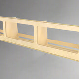 Universal upper storage cabinet with open shelving design for camper van and overland vehicle conversions by Overland Interiors.