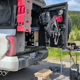 Video showcasing the Overland Interiors flat pack camper van step stool for overland travel, camping, and outdoor use