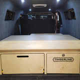 overland interiors' bed platform with two storage drawers 