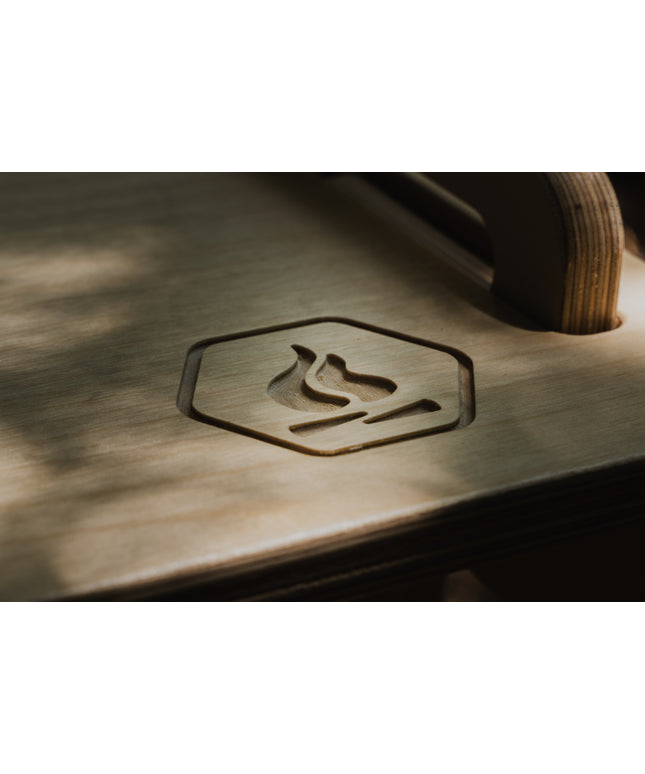 close up image of the top of the Multipurpose Step and Overland Interiors logo